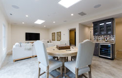 John Mansch Construction _ Modern Mediterranean _ Basement Entertainment Room 3 Wine Fridge