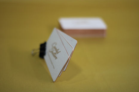 Cotton Foil deboss emboss blind edge pain rose gold