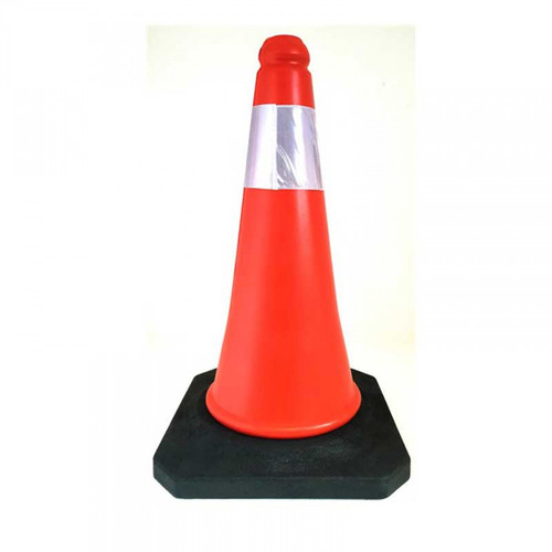 PVC TRAFFIC CONE 500MM WITH REFLECTIVE & BLACK BASE Africa Pro Safety Wa