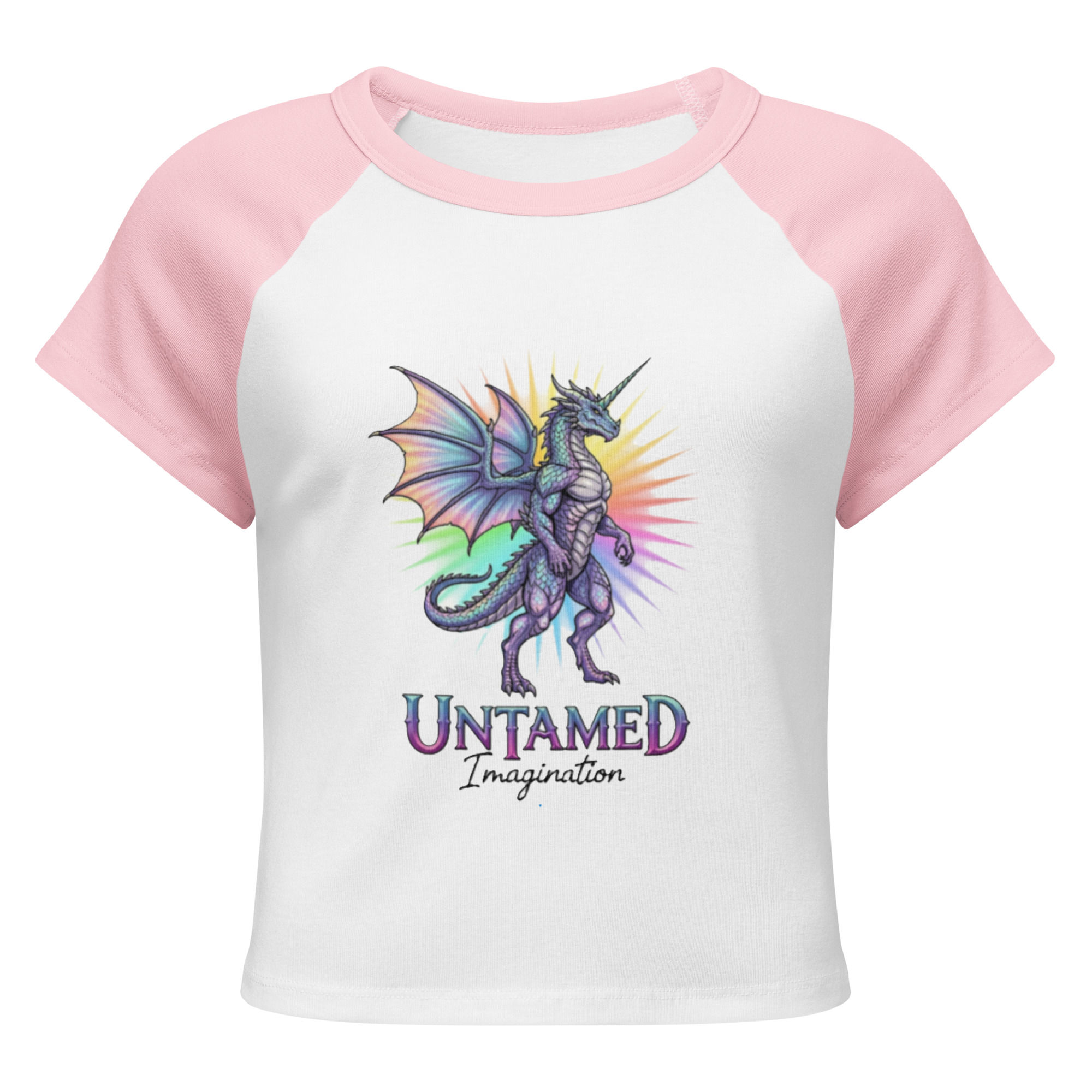 Untamed Imagination Women’s micro rib raglan baby tee