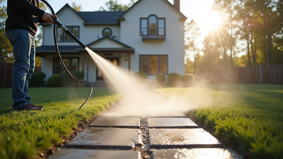 Eye-level view of a clean house exterior after power washing
