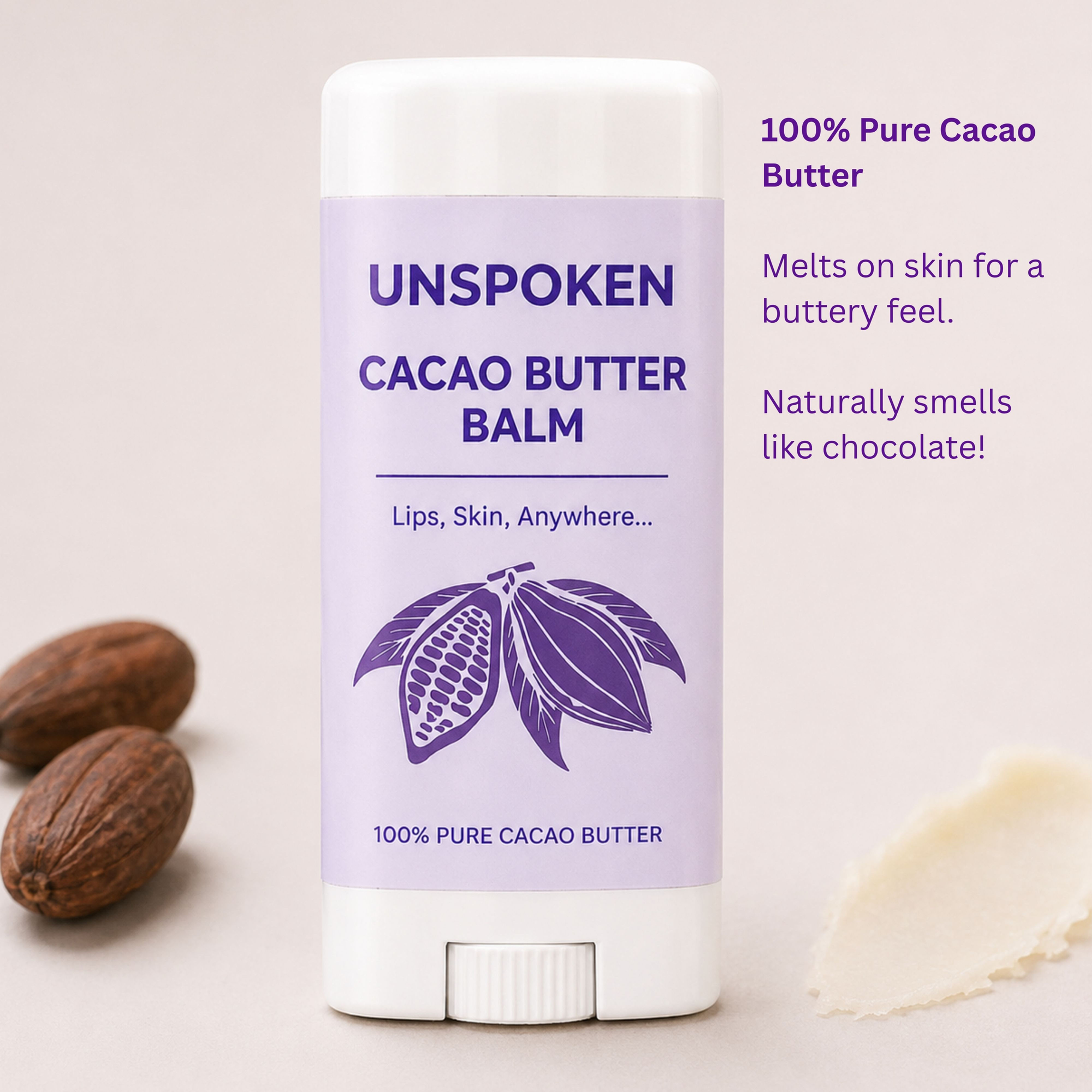 UNSPOKEN 100% PURE CACAO BUTTER BALM