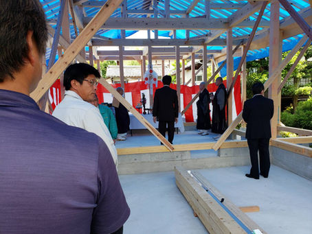 書院の棟上式が無事終わりました