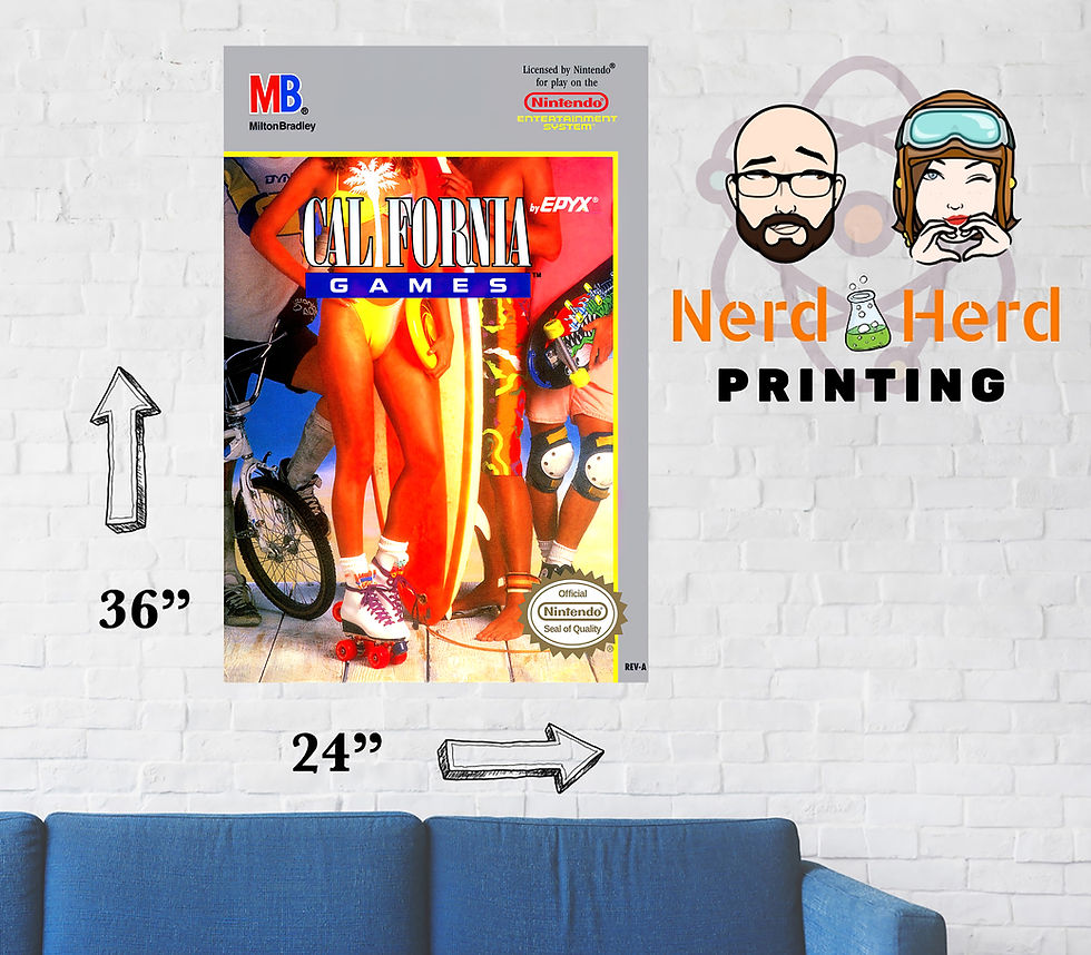California Games NES Box Cover Poster