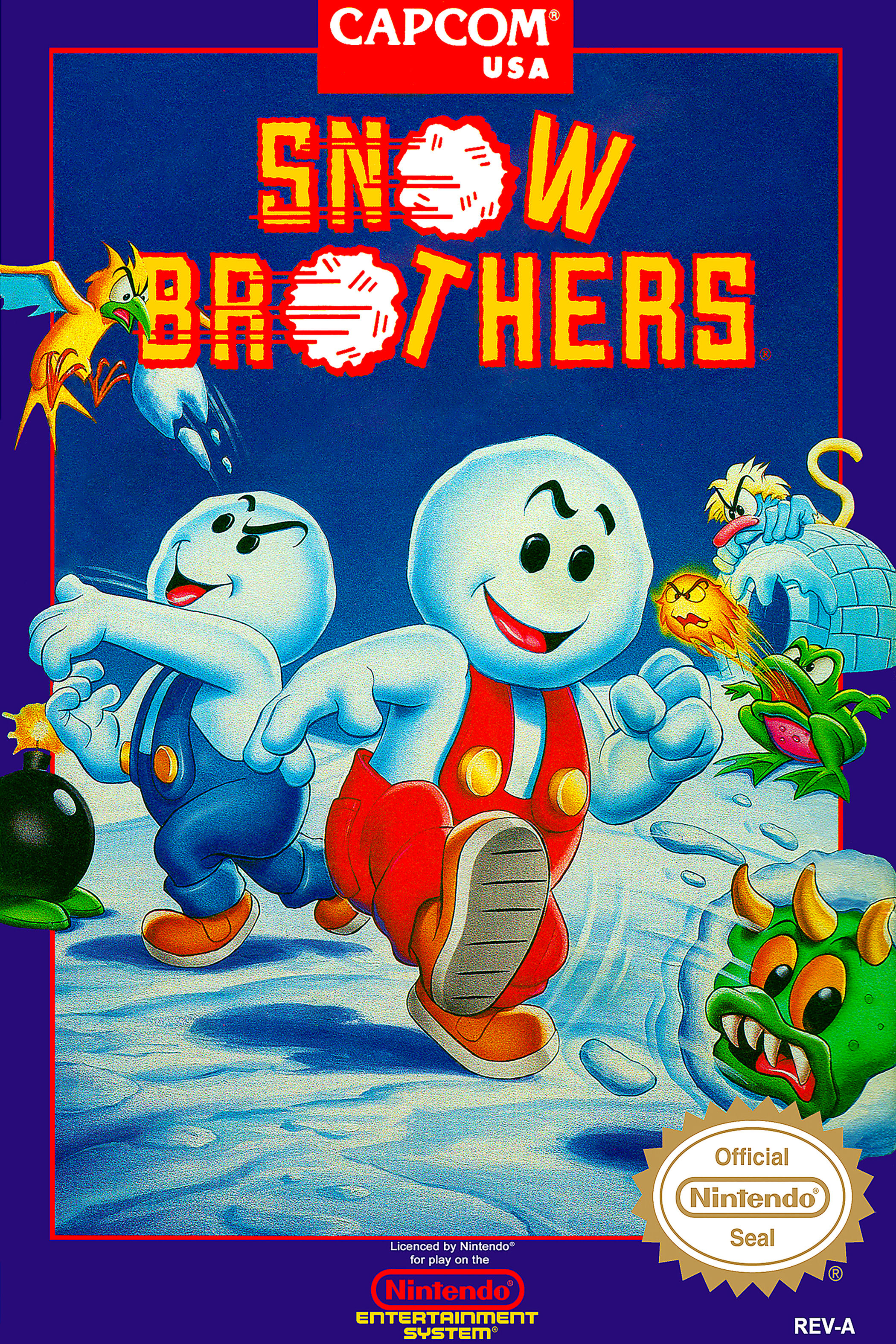 Snow Brothers NES Box Cover Poster