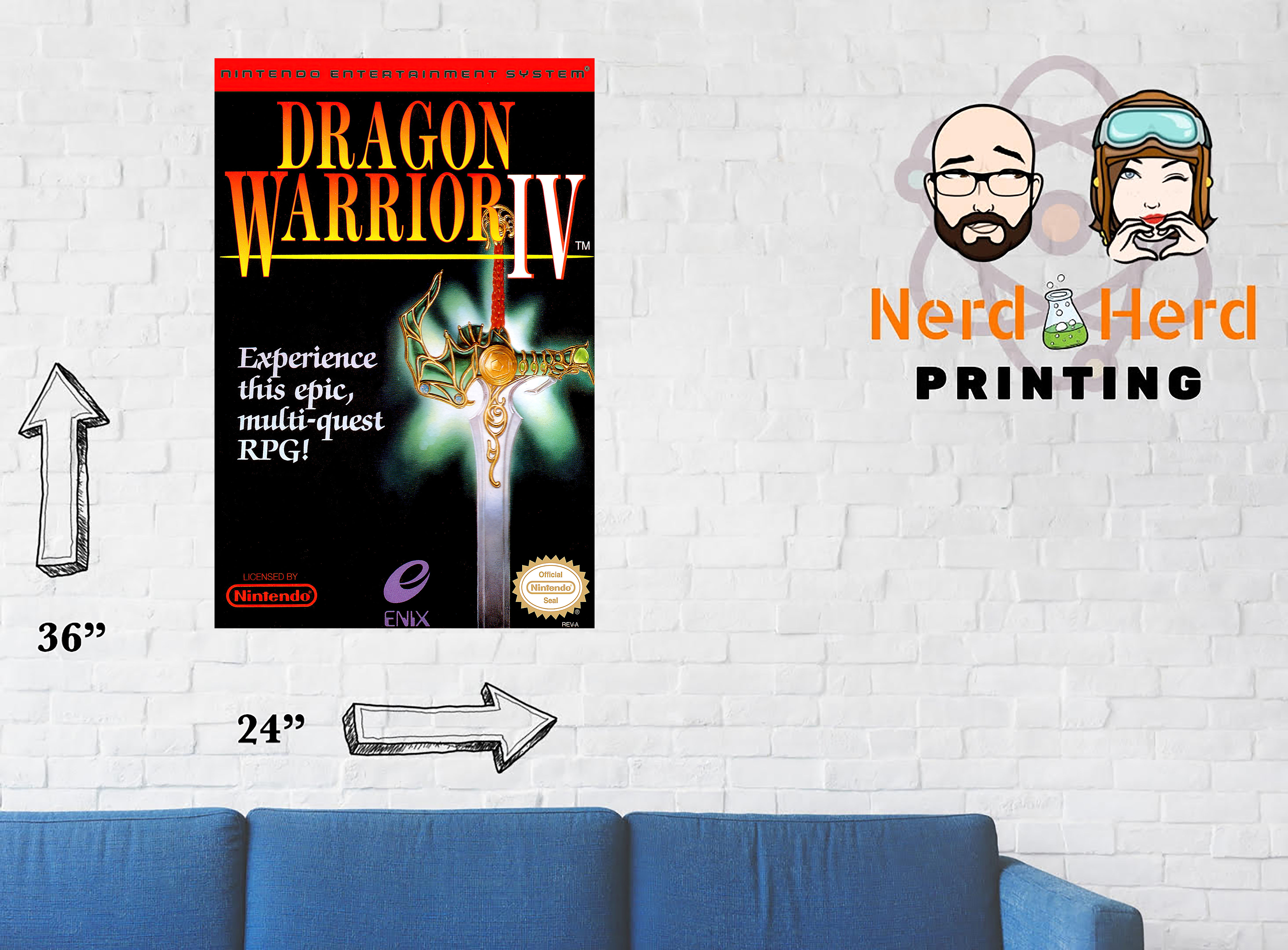 Dragon Warrior IV NES Box Cover Poster