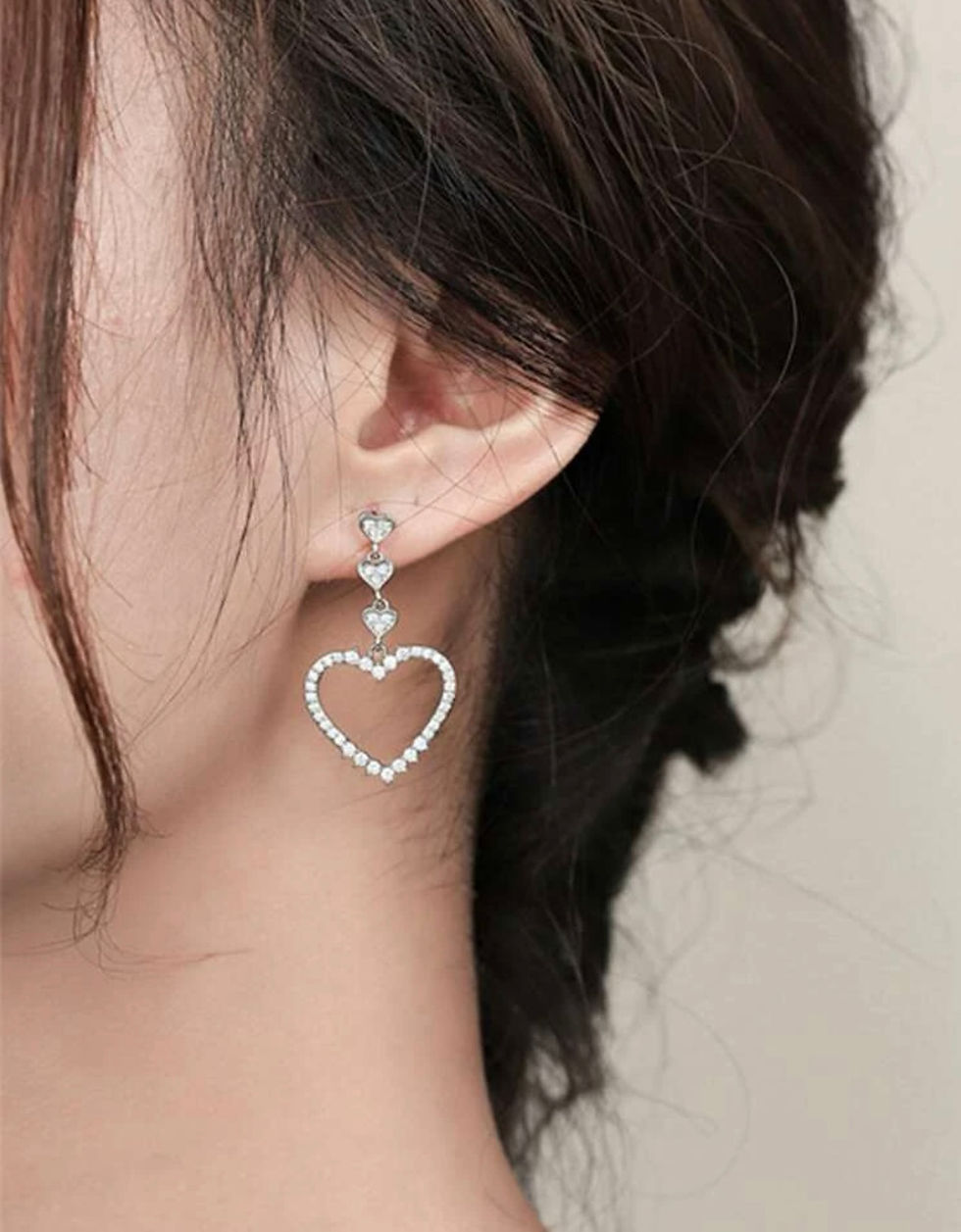 4 Heart Drop Earrings