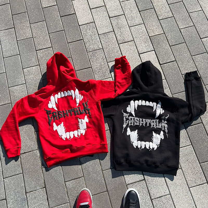 Miniatyrbild: FAFAKKTORY Letter Foaming Hoodie Loose