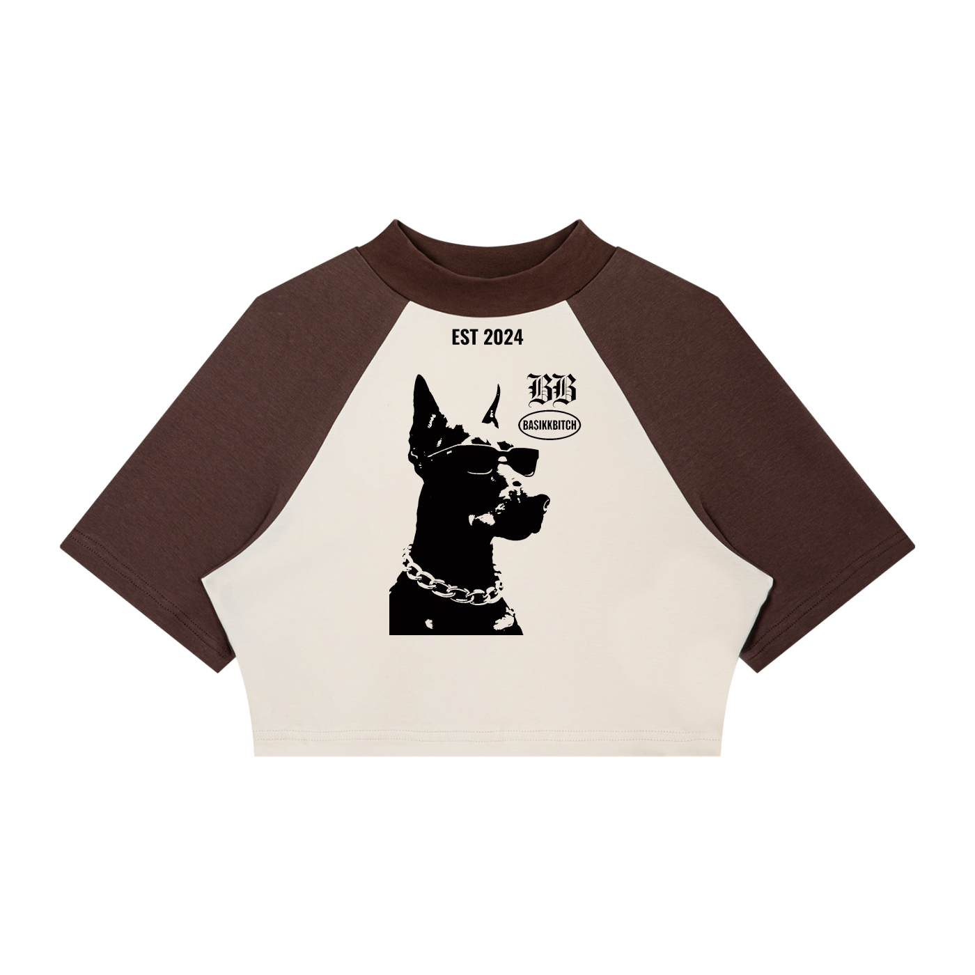 Basikkbitch Women’s Color Block Raglan Crop T-Shirt