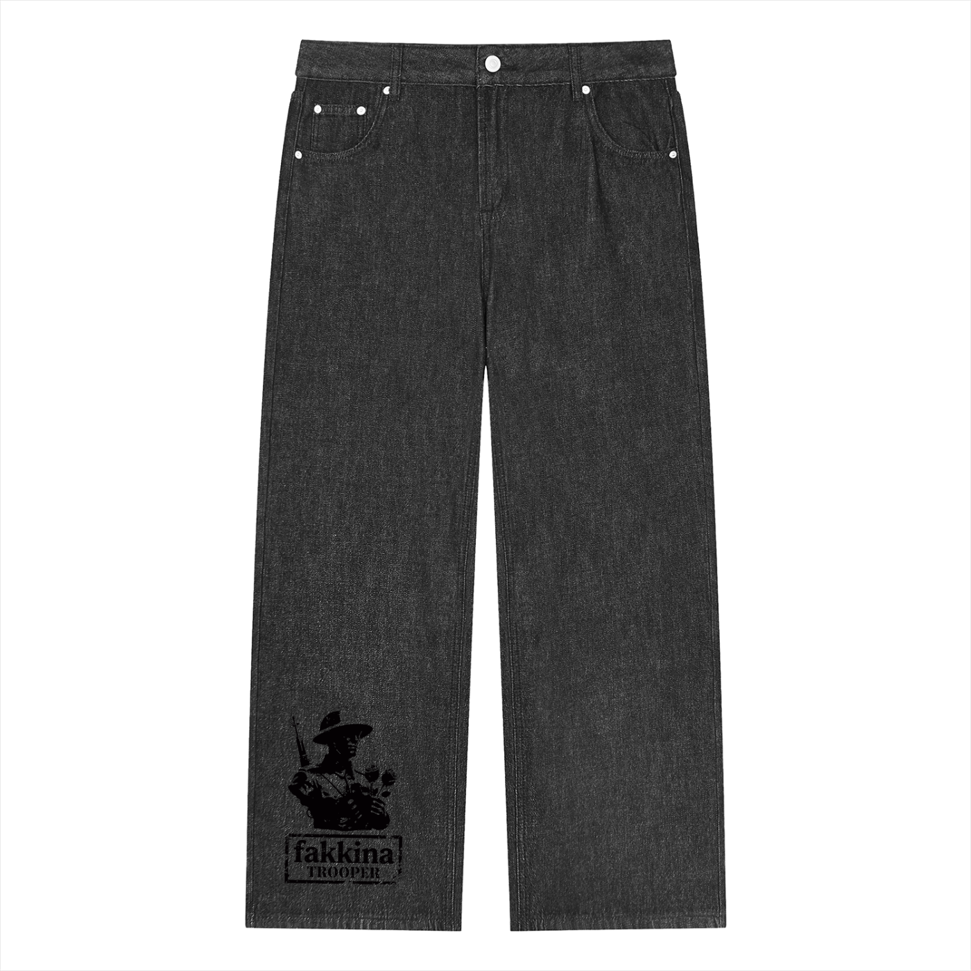 Fakkaina Unisex Vintage Wash Straight Leg Jeans