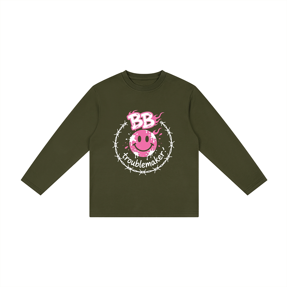 Miniatyrbild: Basikkbitch Kid's Drop Shoulder Long Sleeve T-Shirt