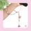 Thumbnail: Pink Crystal with Cute Flowers Phone Strap