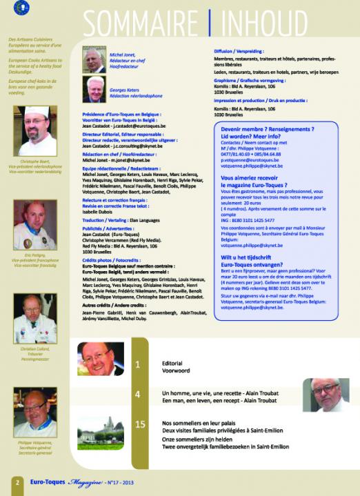 Euro-Toques Belgique - n°17 - 2013