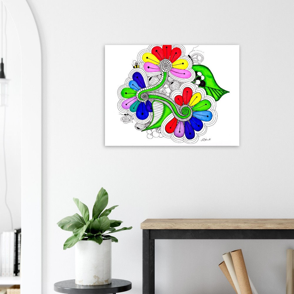 Rainbow Flower Visions Abstract Art - Fine Art Print