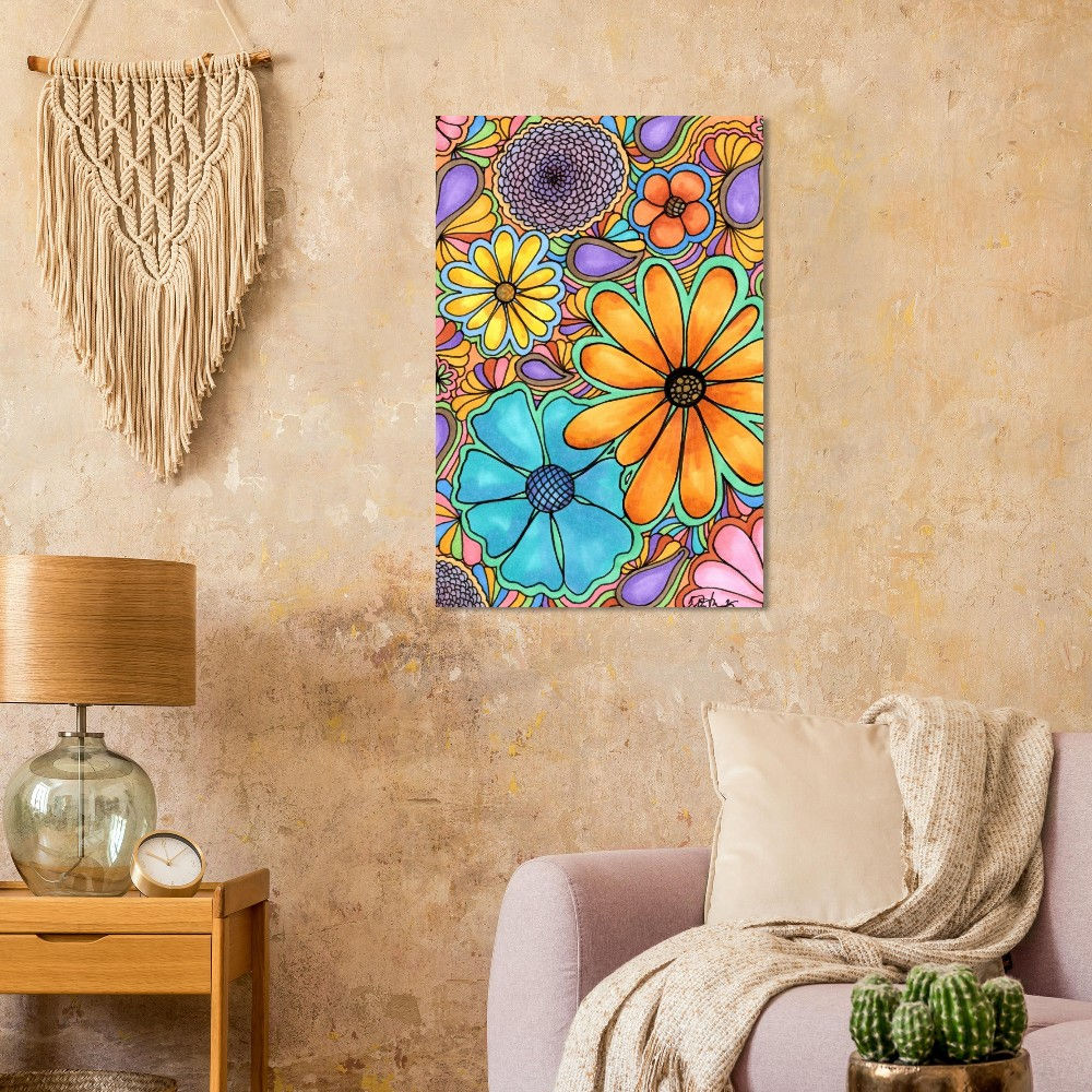 Retro Flower Power Visions - Fine Art Print