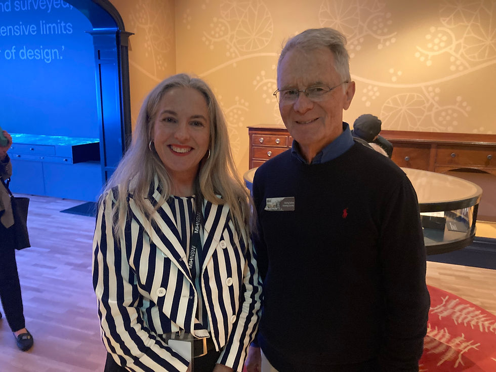 Head of Curatorial and Research at the Museums of History NSW, Dr Penelope Stannard, with Rudolf Wyder, former director of the Organisation of the Swiss Abroad, visiting Sydney and CSA Delegate Beat Knoblauch.