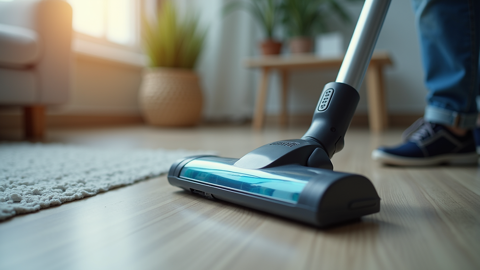 Close-up view of a vacuum cleaner with a clean filter