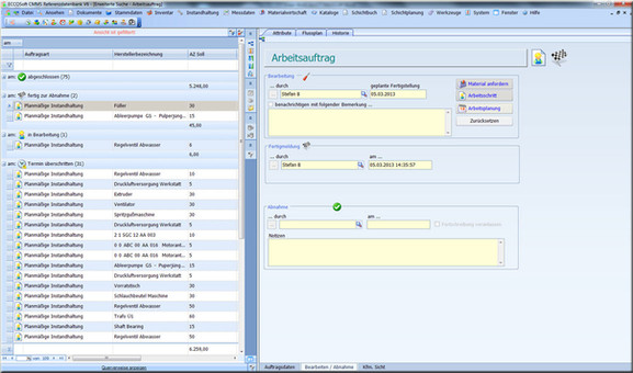 System Software, ECCOSoft CMMS Instandhaltung, go-S3 Service Software, Instandhaltungssoftware, Materialwirtschaft