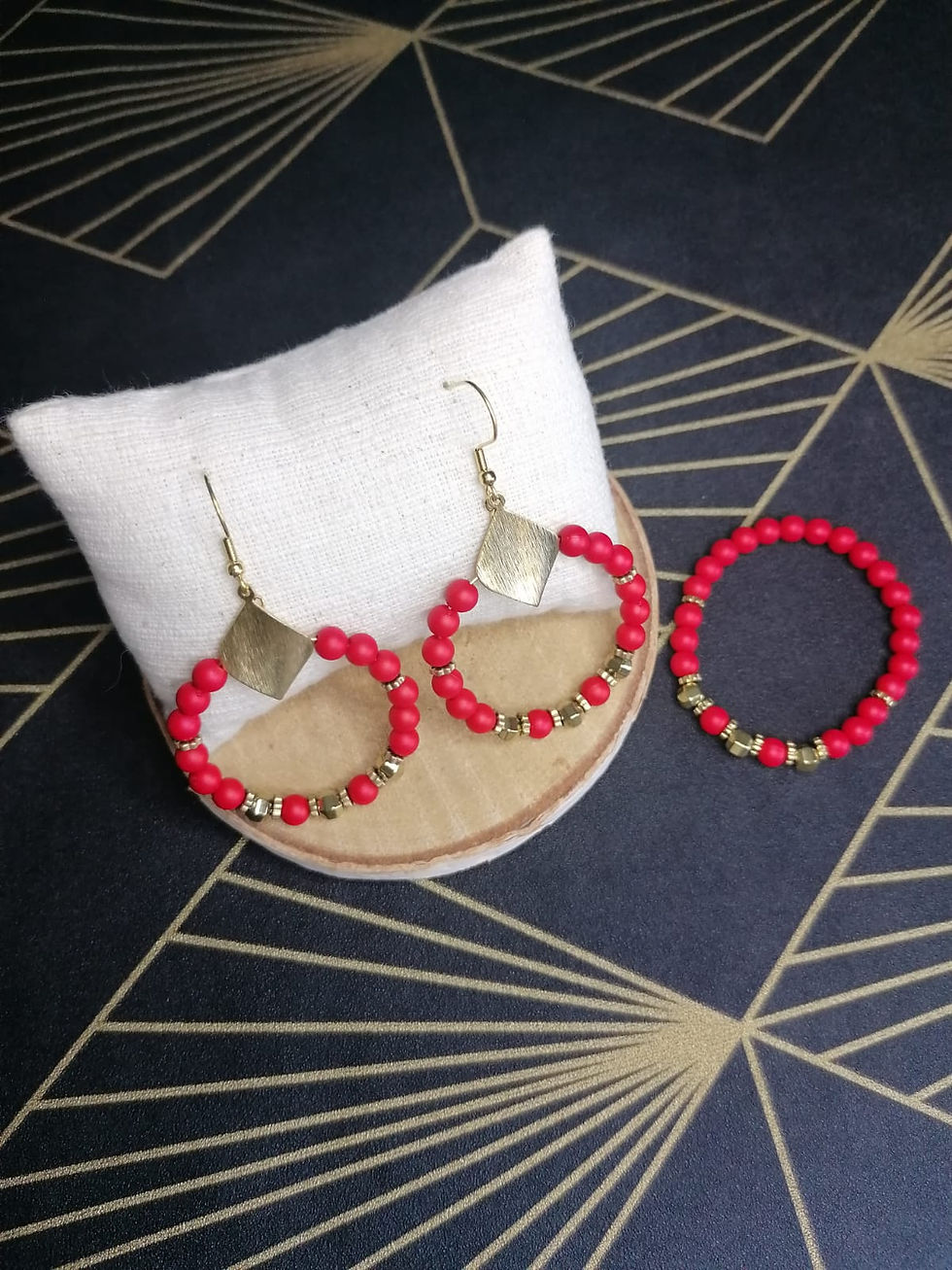 Miniature : Parure rouge cramoisi