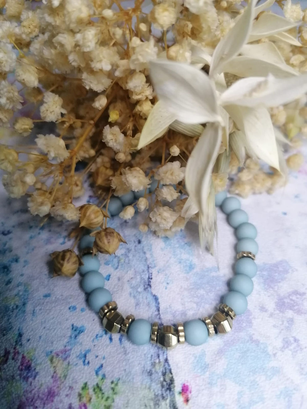 Miniature : Bracelet bleu pagode clair