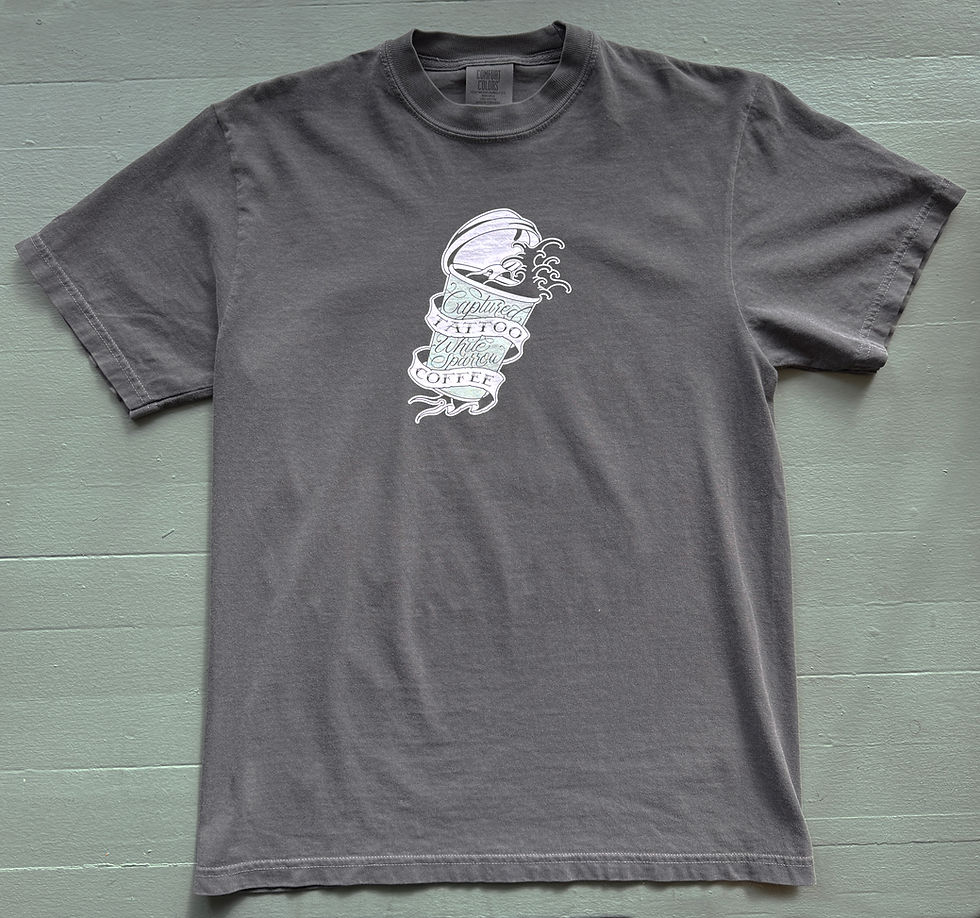 Thumbnail: Captured Tattoo X White Sparrow Coffee T-Shirts