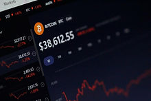 Image shows crypto price chart from article about cryptos in 401(k) plans.