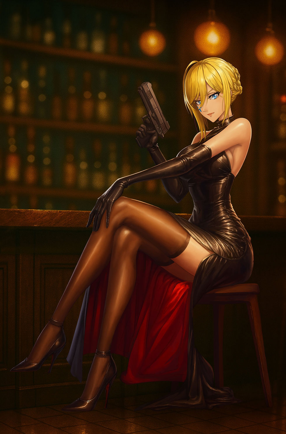 Nova in her black dress.