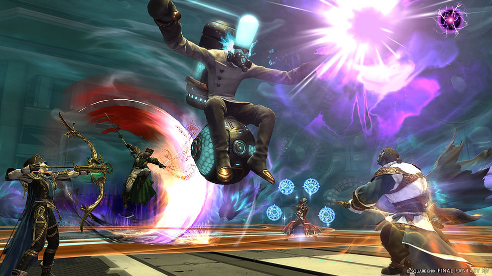 A battle in Final Fantasy XIV DawnTrail