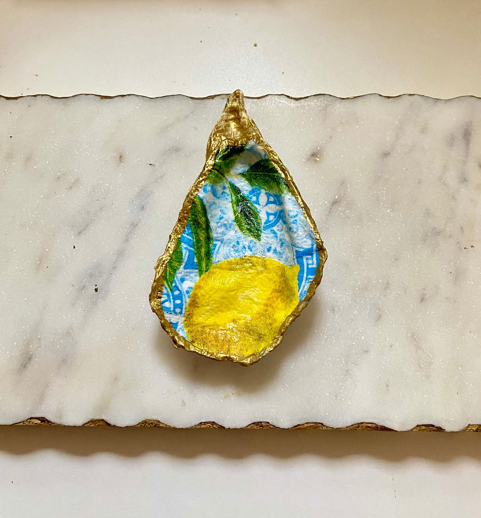 Thumbnail: Mediterranean Tile Oyster Shell Ring Dish