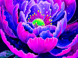 Black Light Peony - UV