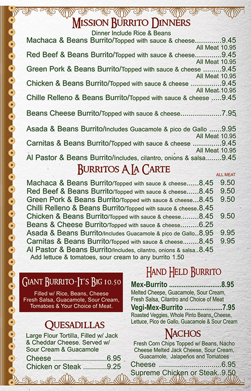 Mission Burrito Mexican Food