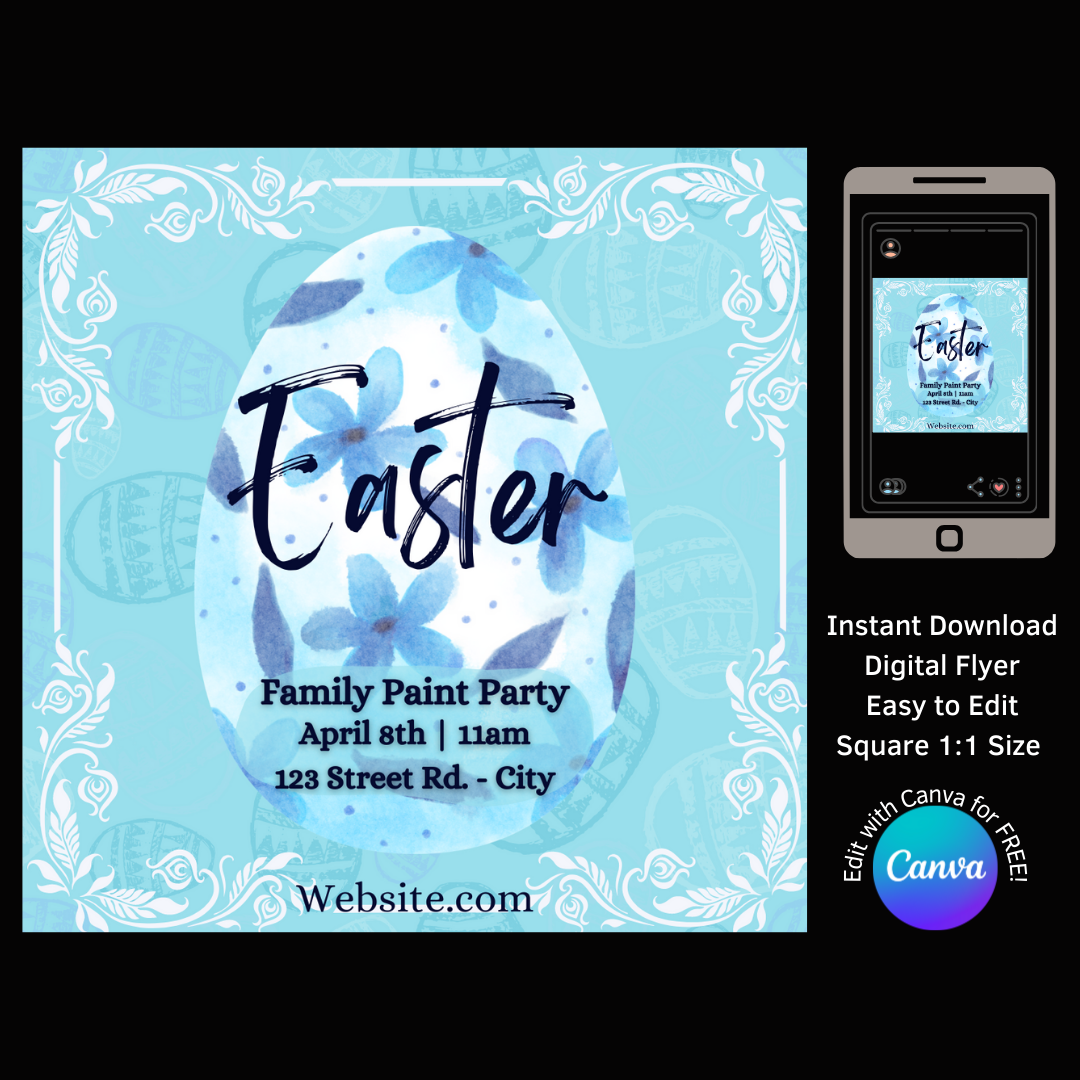 Family Easter Invite Template - Paint Party