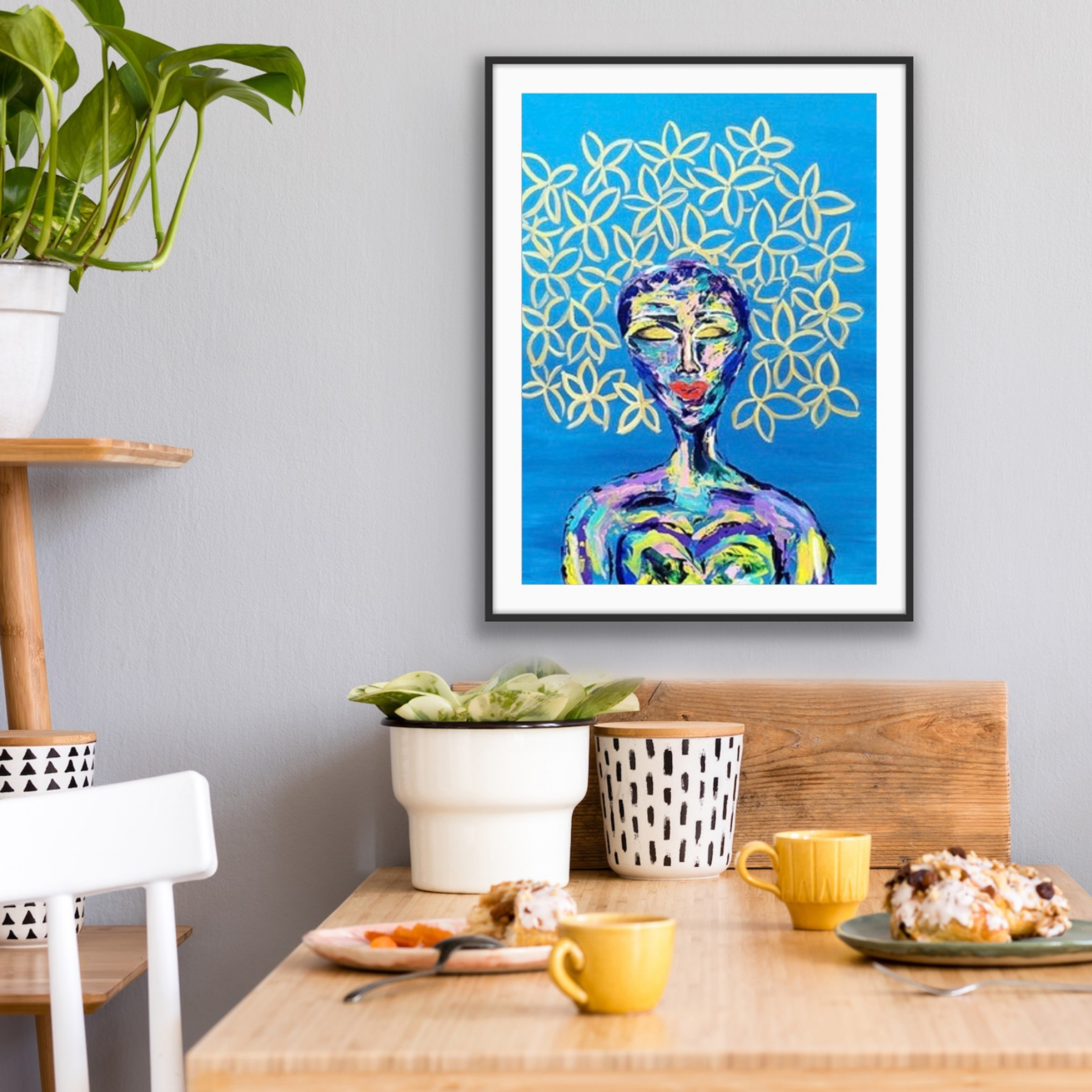 Crowned – Colorful Feminine Portrait Print | Spiritual Wall Art