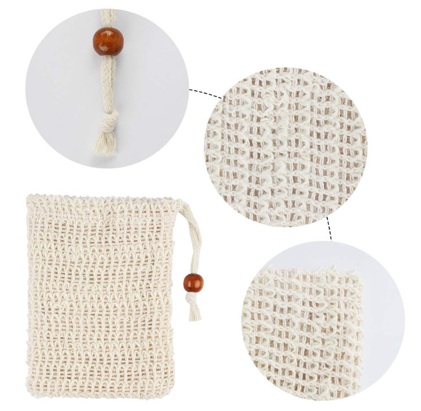 Miniaturbild: Naturfaser-Seifensäckchen aus Sisal mit Baumwoll-Verschlusskordel