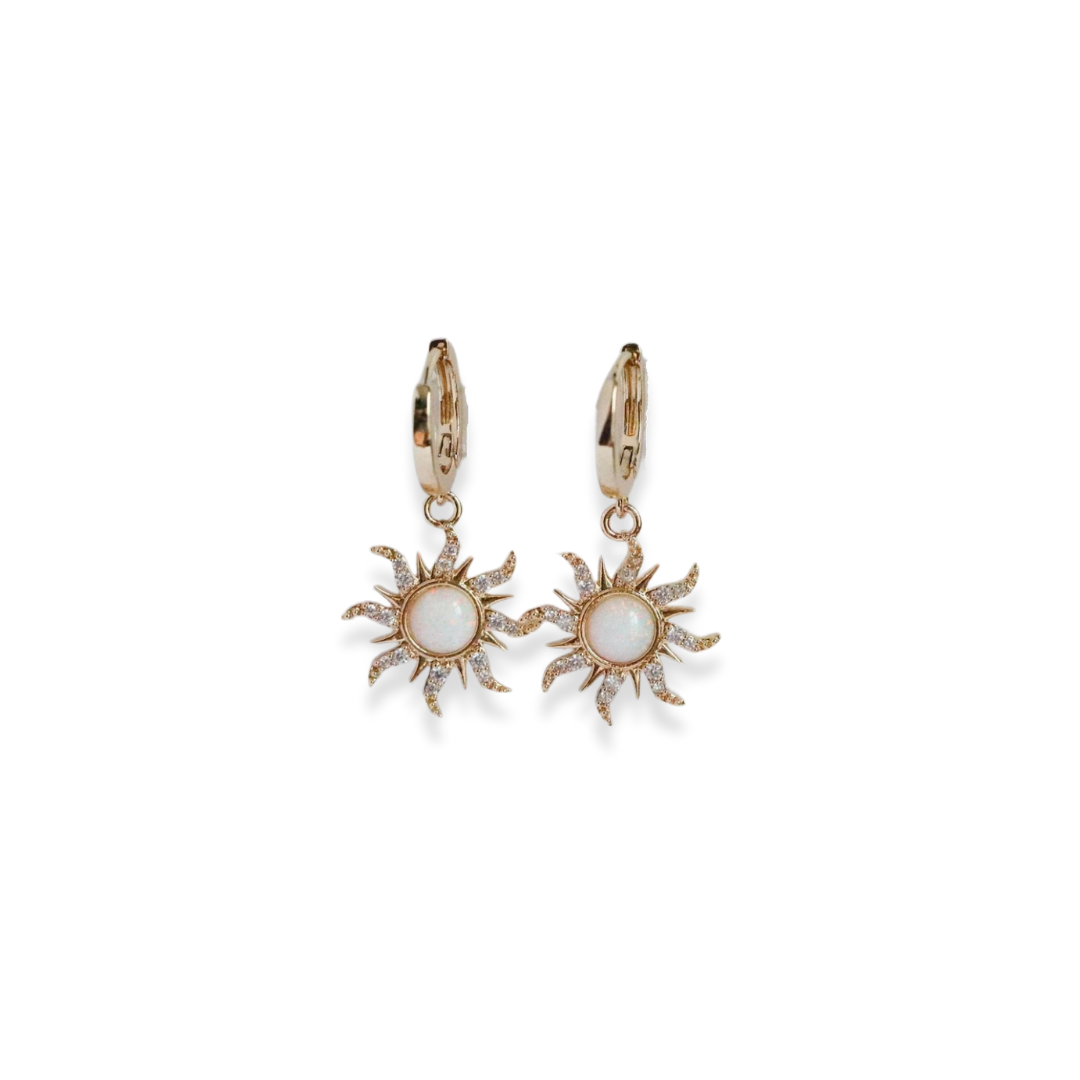 Opal Solar Drop Earrings