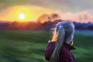 Sonnenuntergang, 2023, Öl auf Leinwand, 120 x 180 cm