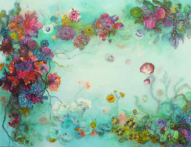 Seagarden 3, Mischtechnik auf Leinwand, 100 x 130 cm
