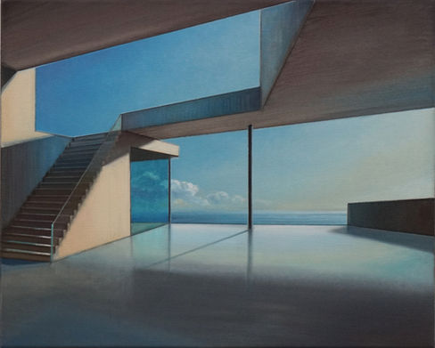 Tobias Stutz, House sAIbot XIII, 2024, 40 x 50 cm, Öl auf Leinwand