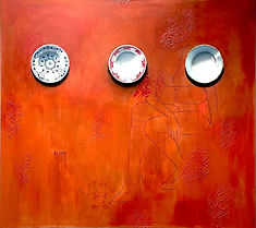 „Abendröte“, Öl und Acryl auf Leinwand, 160 x 180 cm, 2026