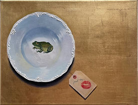 „Just try“, Öl, Acryl,Schlaggold auf Leinwand, 30 x 40 cm, 2026