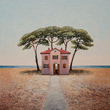 Haus am Meer A11, Acryl auf Leinwand, 80 x 80 cm