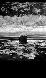 Im Wasser, 2022, Öl auf Leinwand, 90 x 70 cm