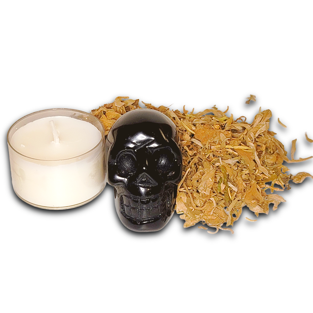 Samhain Celebration Kit | Herb Blend, Crystal Skull, Candles & Guided Ritual