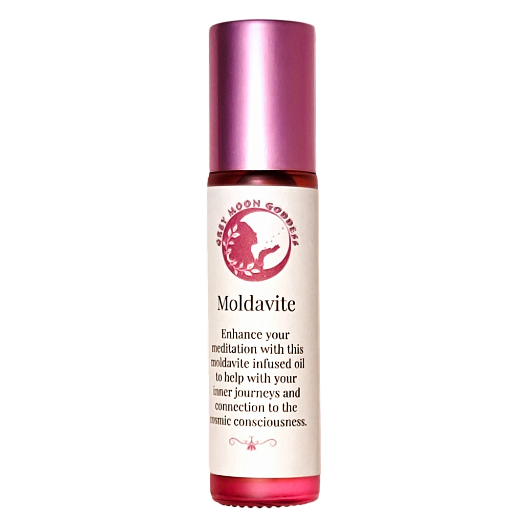 GMG's Moldavite Charged Essential Oil Roll-On Front View