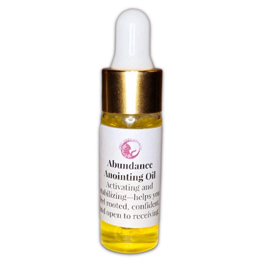 GMG's Abundance Anointing Oil in a 5ml Clear Dropper Bottle
