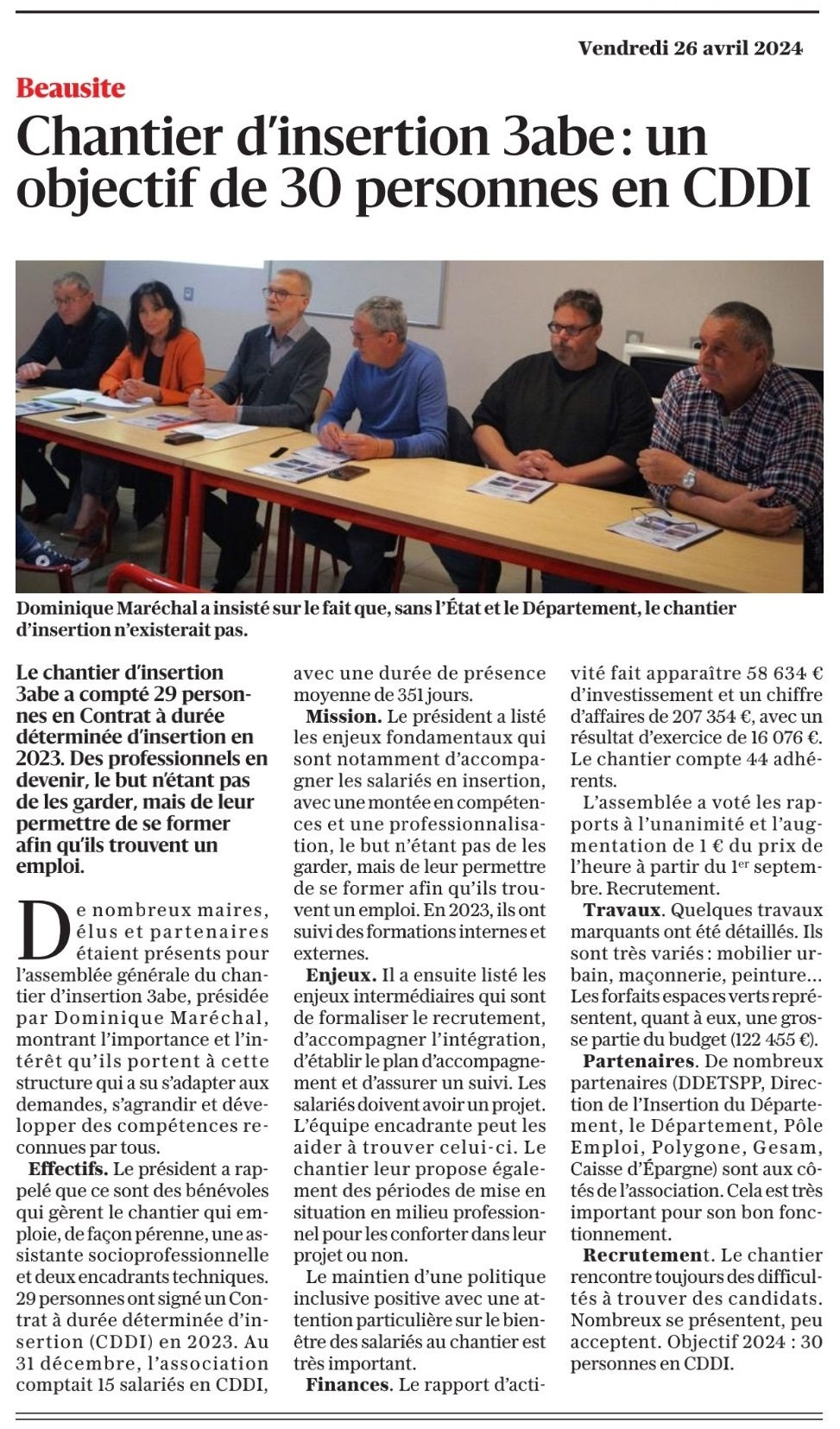 L'Est Républicain, 26 avril 2024