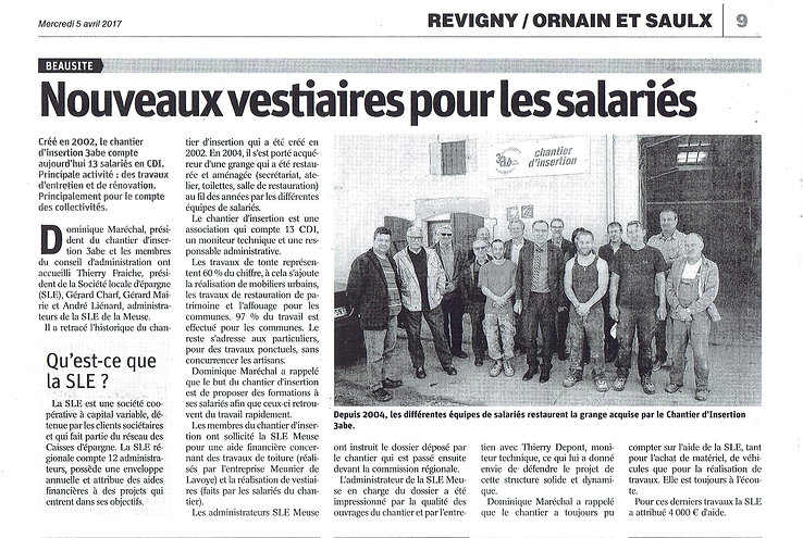 Nouveaux vestiaires pour les salariés