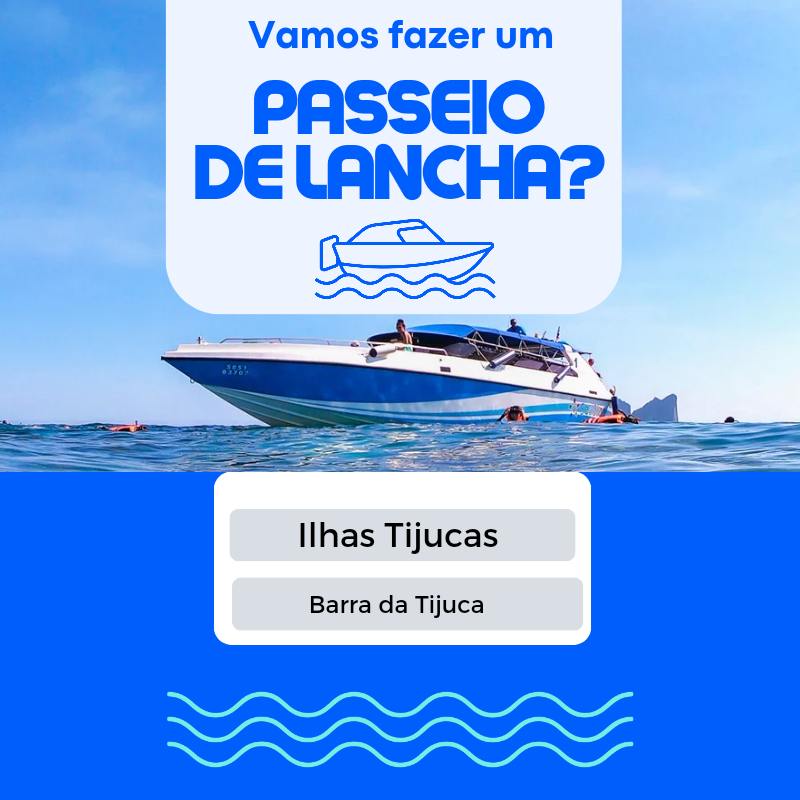 Passeio de Lancha Barra da TIjuca Ilhas Tijucas