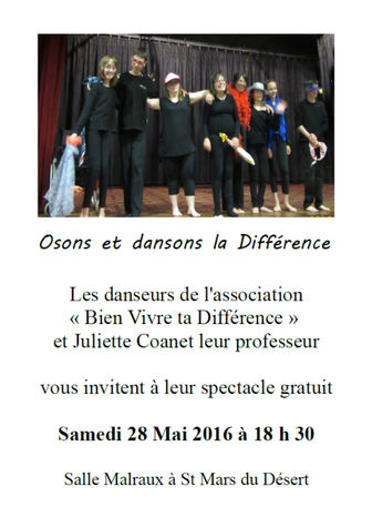 AGENDA - Spectacle "Osons et dansons la Différence" le samedi 28 mai 2016