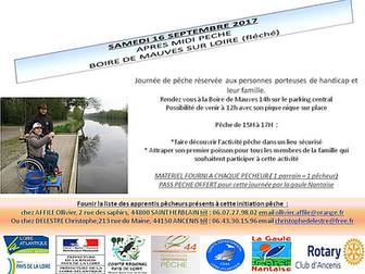 Journée HANDI-PÊCHE samedi 16 septembre 2017 à Mauves-sur-Loire